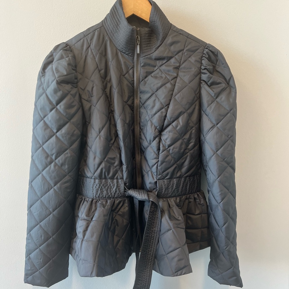 Marie Oliver Peplum Coat w/ Tie